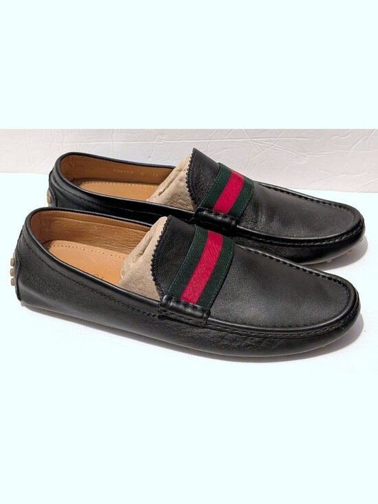 Gucci Web Accent 304763 Dark Brown Leather MEN Drivers Moccasin Size #13 main image 8